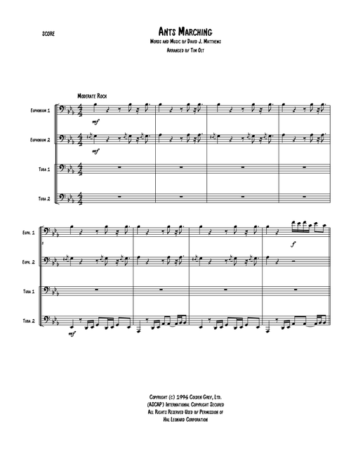 Ants Marching (Arr. Tim Olt) - Dave Matthews Band (Brass Ensemble)