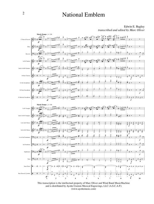 National Emblem (Arr. Marc Oliver) - Ed Bagley (Concert Band)