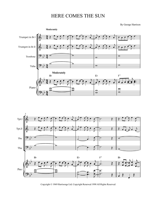 Here Comes The Sun (Arr. Alex Nunes Rodrigues) - The Beatles (Brass Ensemble)