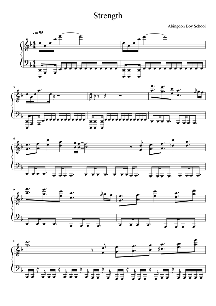 Strength Full Version Sheet Music For Piano Solo Musescore Com