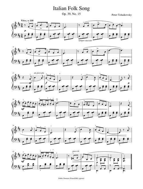 Tchaikovsky: Italian Folk Song - Op. 39, No. 15