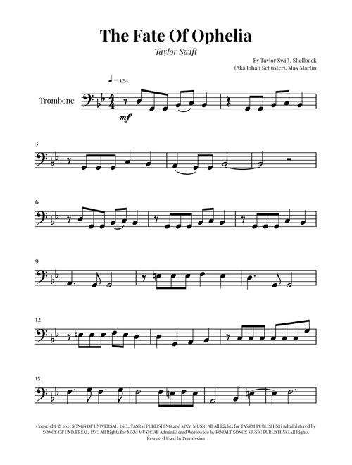 The Fate Of Ophelia (Arr. Glauco Fernandes) - Taylor Swift (Trombone Solo)