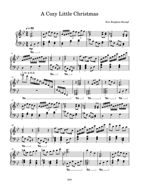 A Cozy Little Christmas - Eric Bingham-Kumpf (Piano Solo)