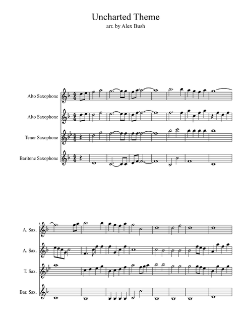 Nate's Theme Saxophone Quartet
