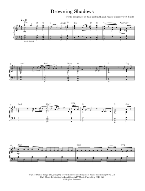 Drowning shadows - Sam Smith (Piano-Voice-Guitar)