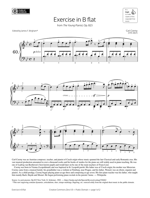 Exercise in B flat – Czerny – Grade 4 Piano Exam Pieces 2015 & 2016