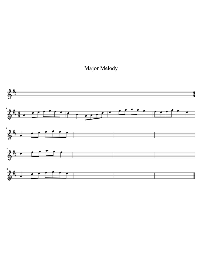 Major Melody Sheet music for Piano (Solo) Easy | Musescore.com