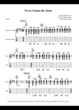 Never Gonna Be Alone Guitar Chords