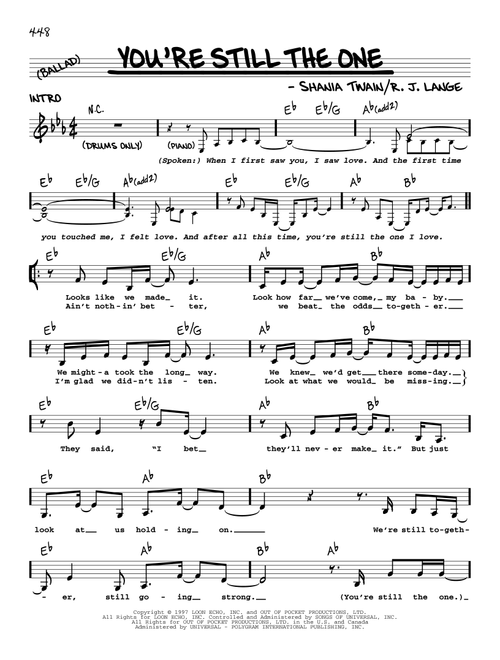 You're Still The One - Shania Twain (Real Book - Melody-Chords-Lyrics)
