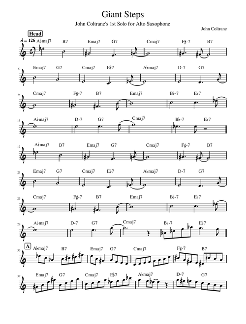 Giant Steps First Solo (Alto Sax)