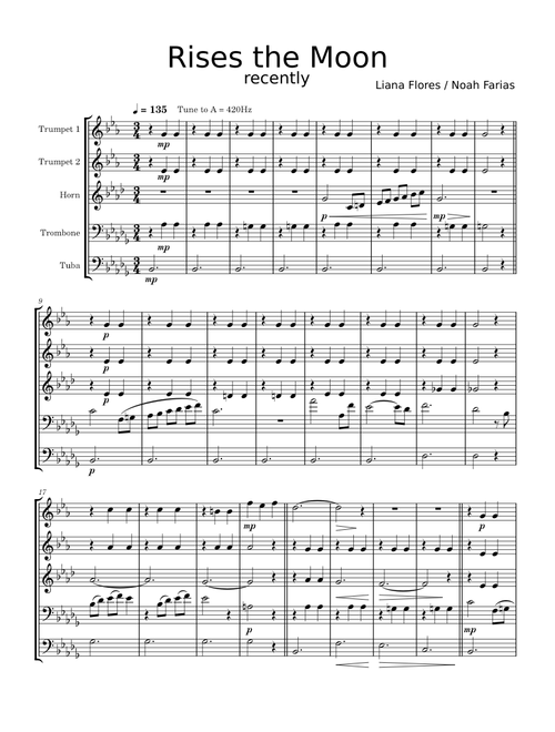 Rises the Moon – Brass Quintet