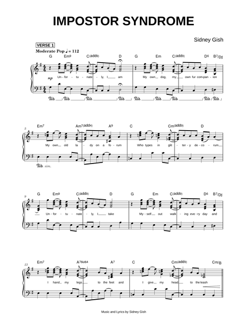 Impostor Syndrome - Sidney Gish (Piano)