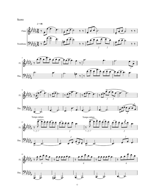 Clair De Lune - Flute and Trombone Duet