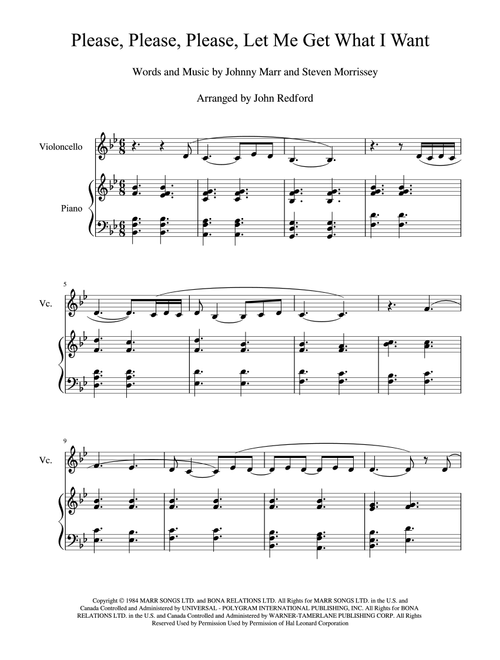 Please, Please, Please, Let Me Get What I Want (Arr. John Redford) - The Smiths (Cello Solo)