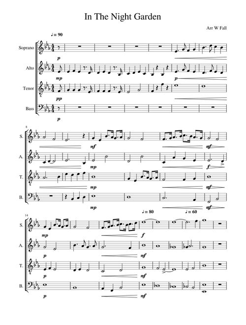 In The Night Garden Theme Song For SATB Choir