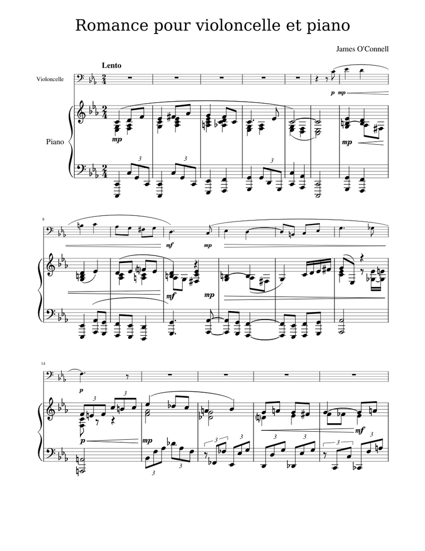 Piano and cello work in progress Sheet music for Piano, Cello (Solo ...