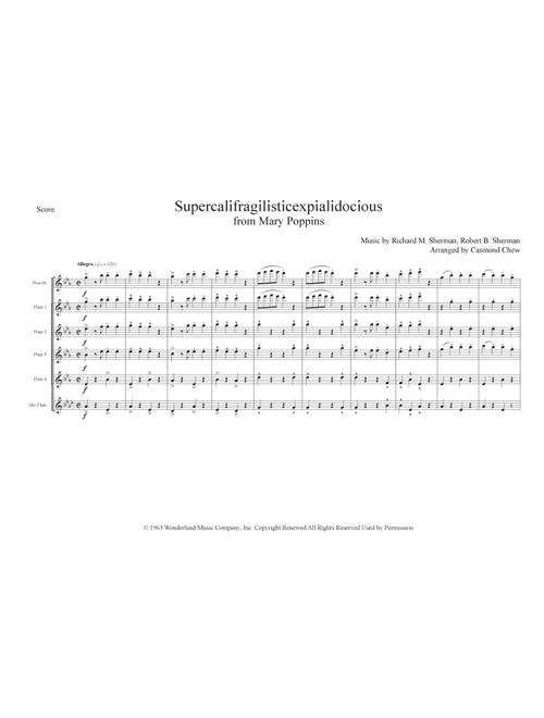 Supercalifragilisticexpialidocious (Arr. Casmond Chew) - Richard M. Sherman, Robert B. Sherman (Woodwind Ensemble)