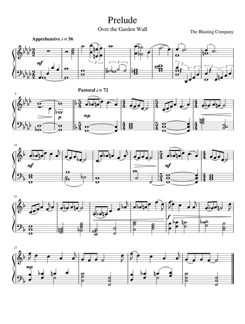 Over the Garden Wall - 1. Prelude (Piano Solo)