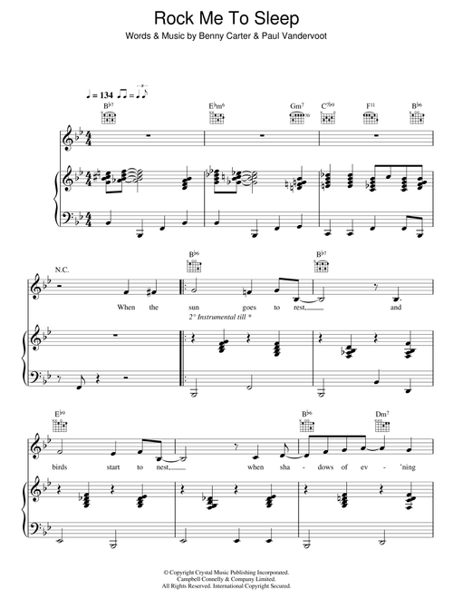 Rock Me To Sleep - Benny Carter (Piano-Vocal-Guitar (Piano Accompaniment))