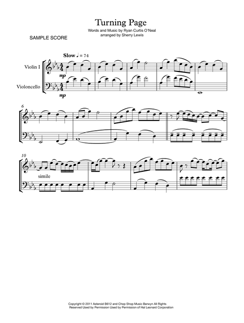 Turning Page (Arr. Sherry Lewis) - Sleeping At Last (Instrumental Duet)