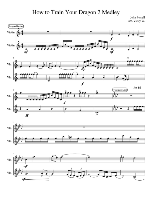 How to Train Your Dragon 2 Medley for Two Violins