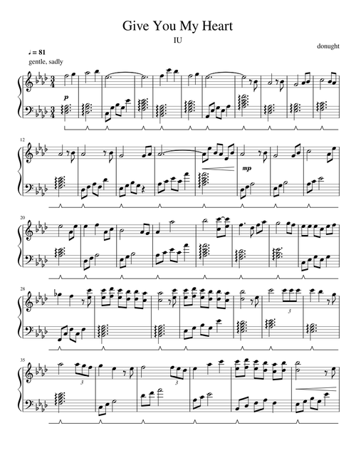 [EASY VER.] Give You My Heart - IU