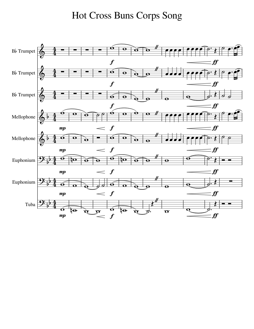 Hot cross buns french horn hot sale