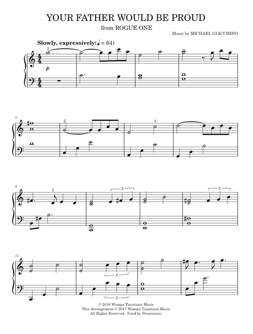 Your Father Would Be Proud - Michael Giacchino (Easy Piano)