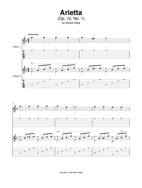 Arietta (Arr. Mark Phillips) - Edvard Grieg (Instrumental Duet)