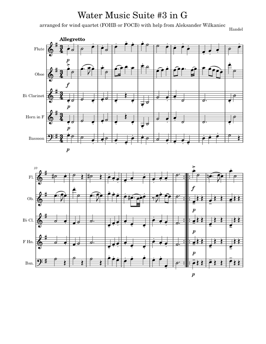 Water Music Suite ln G, HWV 350 – Georg Friedrich Händel