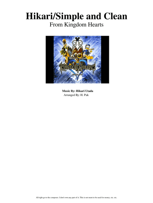 Hikari/Simple and Clean From Kingdom Hearts (Use Second Audio Source)