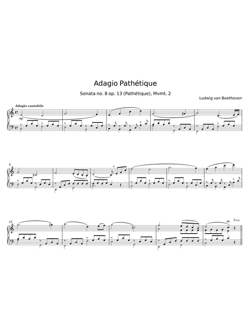 Adagio Cantabile from Sonate Pathetique Op.13 - Ludwig van Beethoven