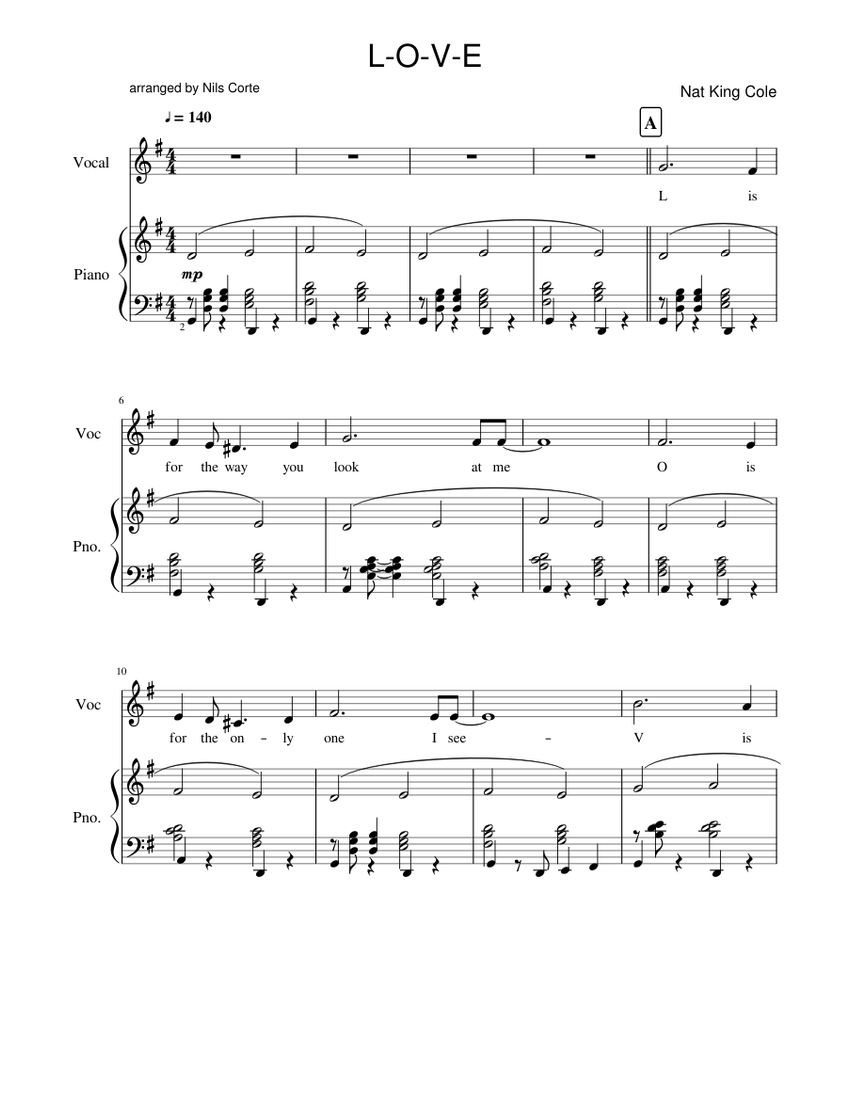 LOVE Sheet music for Piano (Mixed Duet)
