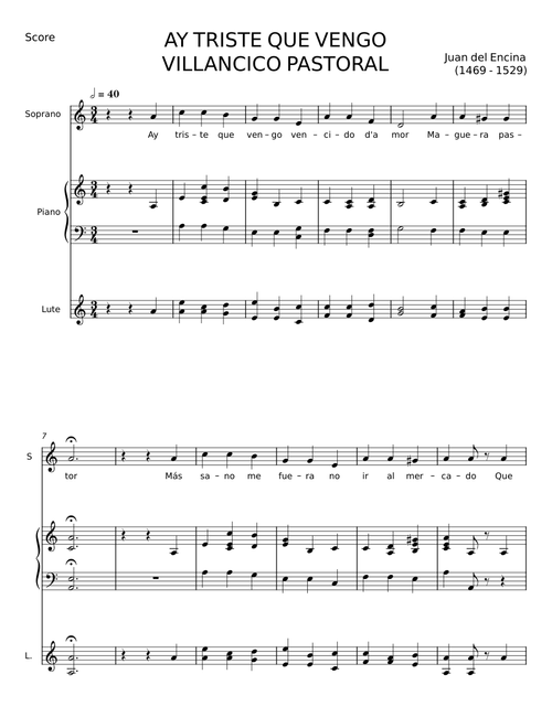 Ay triste que vengo  - Juan del Encina