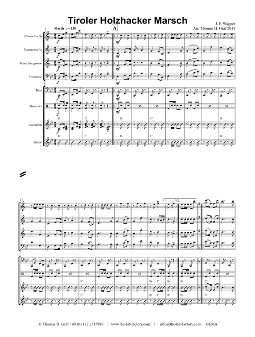 Tiroler Holzhacker Marsch - German Polka March Octoberfest - German Band (Arr. Thomas Graf) - trad (Brass Ensemble)