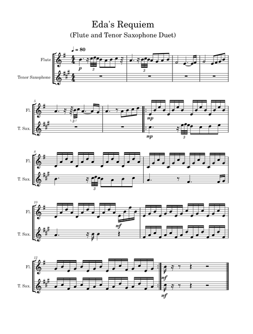 Eda's Requiem – Brad Breeck (Flute and Tenor Sax duet)