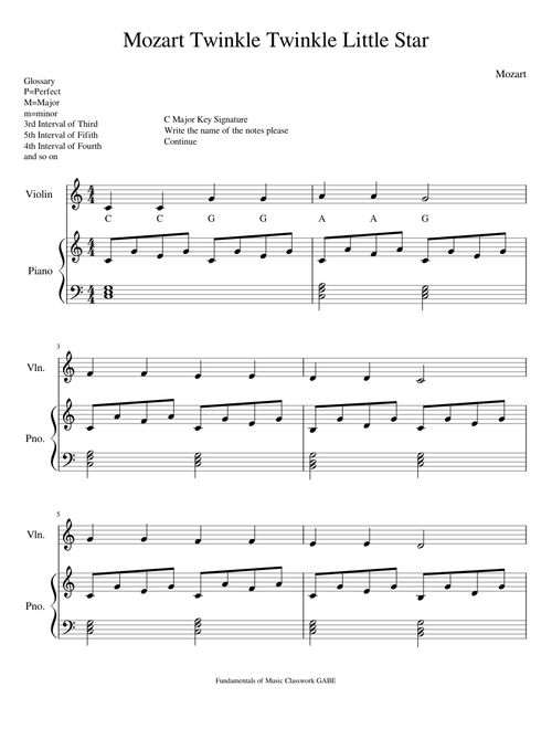 Mozart Twinkle Twinkle Little Star