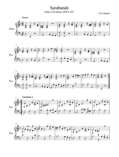 Sarabande - Handel