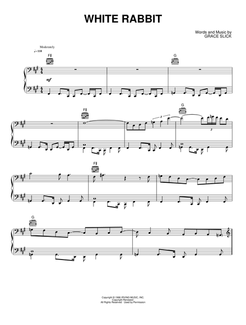 White Rabbit - Jefferson Airplane (Piano-Vocal-Guitar)