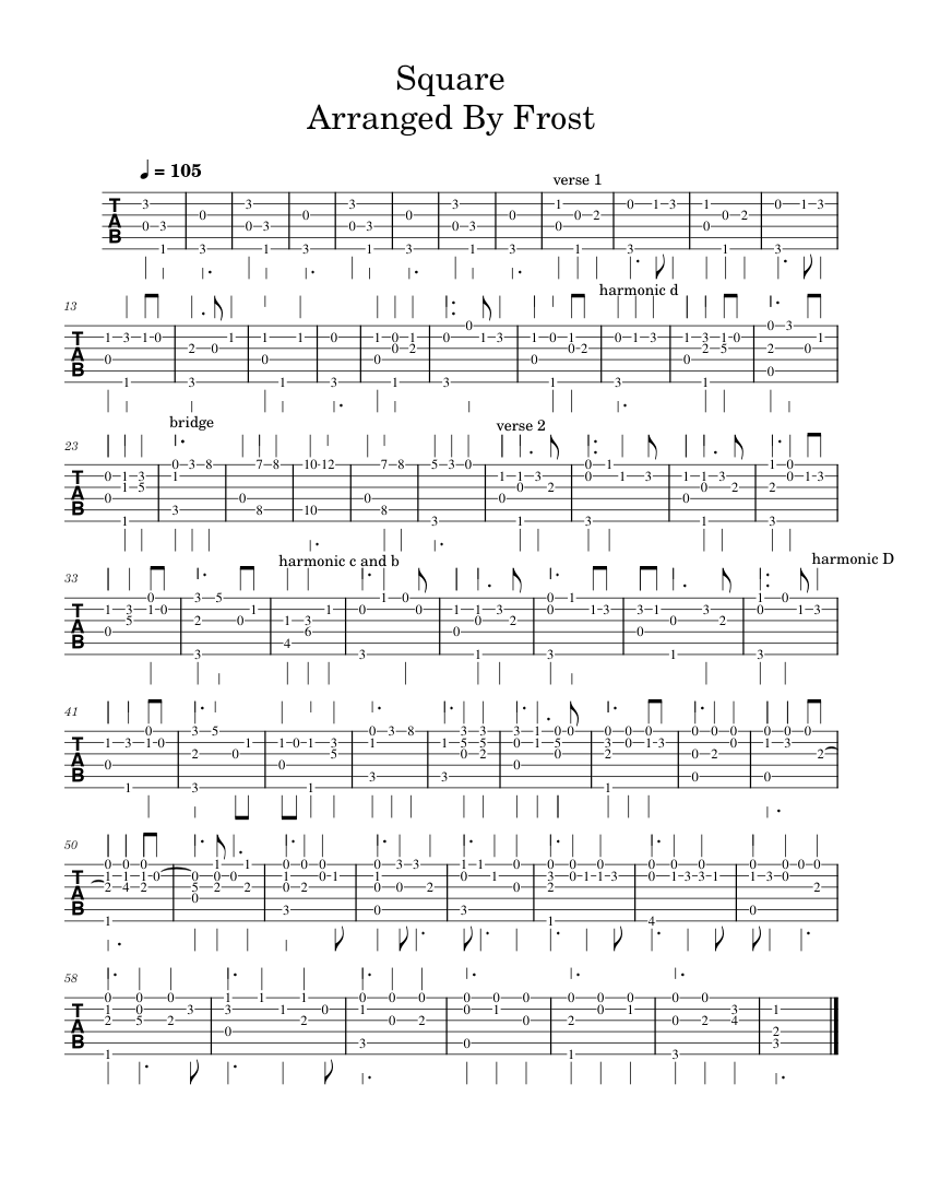 Square – Mitski Guitar Tab Sheet music for Guitar (Solo Square – Mitski Guitar Tab Sheet music for Guitar (Solo