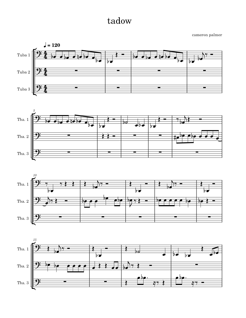 Tadow FKJ tadow Sheet music for Tuba (Brass Trio)