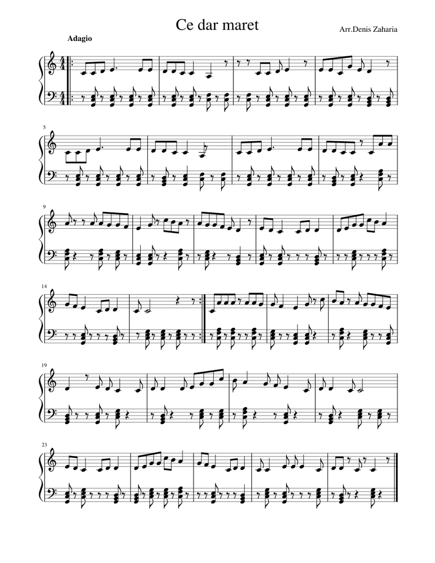 Ce dar maret Sheet music for Piano (Solo) | Musescore.com