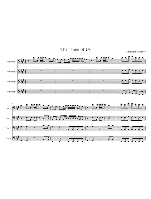 The Three of Us - Trombone Quartet - Incomplete