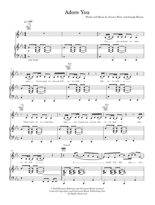 Adore You - Jessie Ware (Piano-Voice-Guitar)