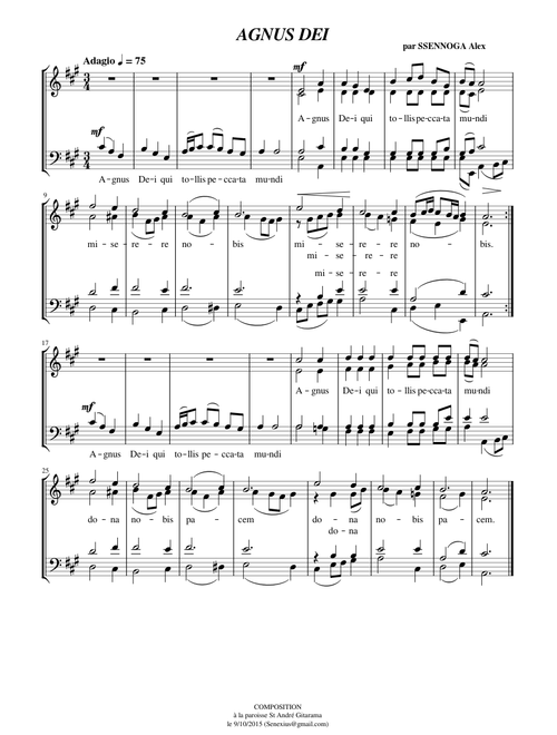AGNUS DEI - par SSENNOGA Alex