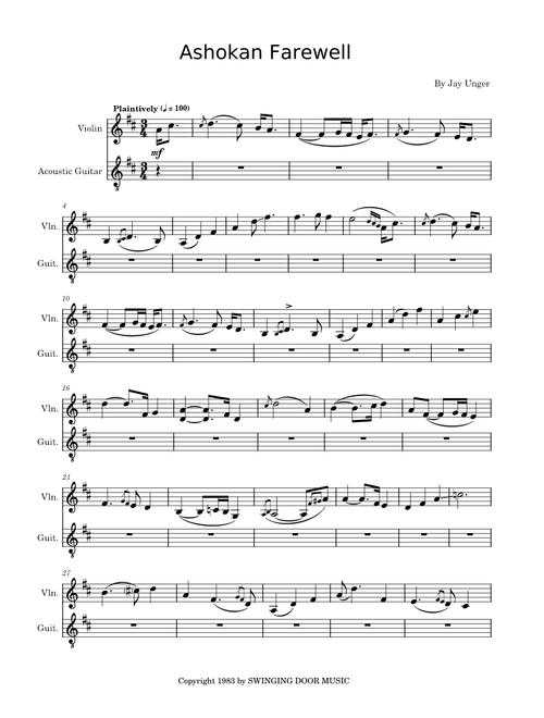 Ashokan farewell – Jay Ungar