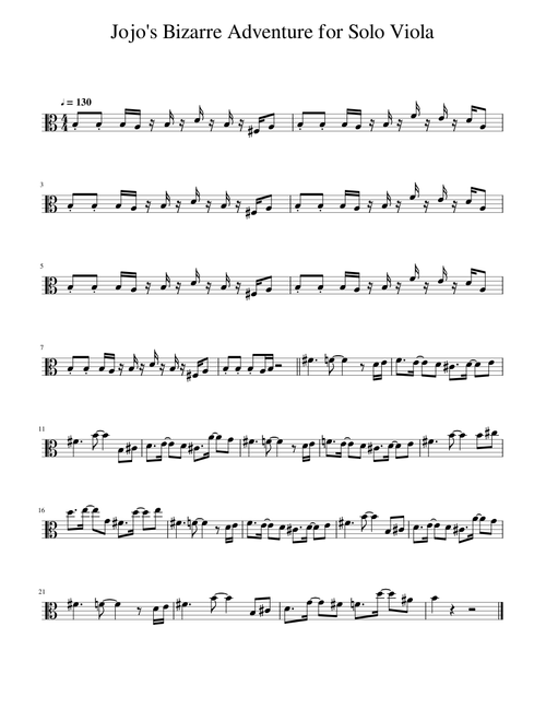 Giornos Theme For Solo Viola