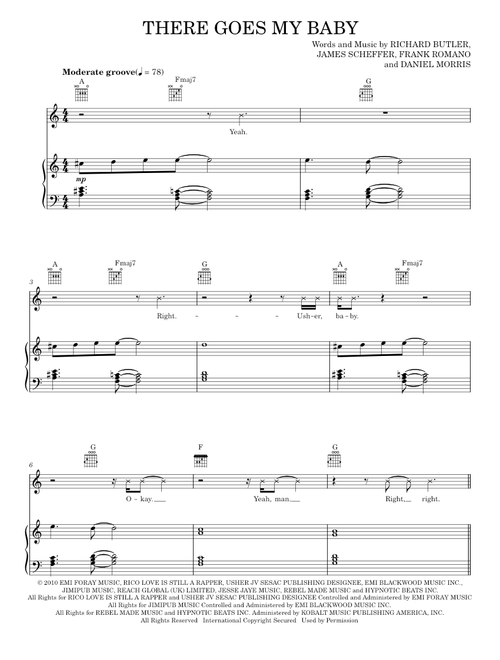 There goes my baby - Usher (Piano-Vocal-Guitar)