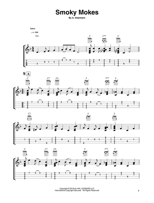 Smoky Mokes (arr. Fred Sokolow) - A Holzmann (Easy Ukulele (with Tab))