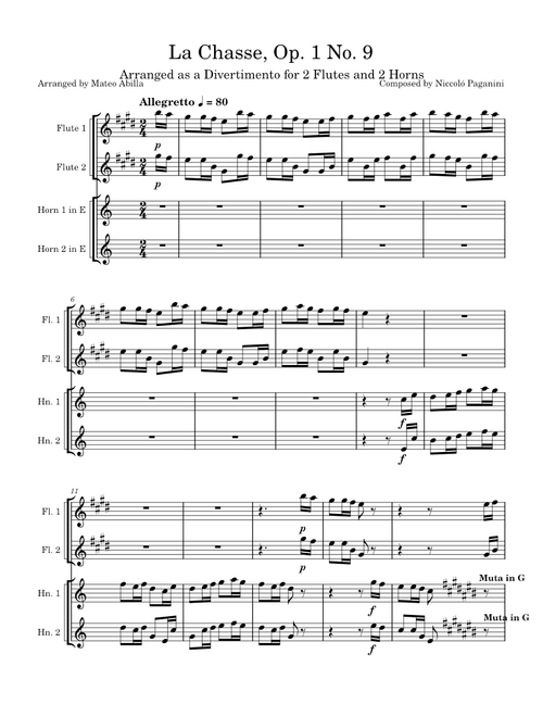 24 Caprices for Solo Violin, Op.1 – Niccolò Paganini (No. 9: La Chasse)